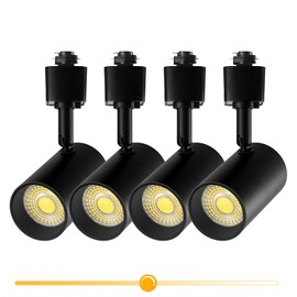 AIBISOD H Type Track Lighting Heads Black 10W Dimmable LED Small Track Light Replacement Head H Track Lighting Heads Fixtures Ceiling Spotlight for Kitchen, 1000lm Anti Glare Flicker Free 24° 4 Pack