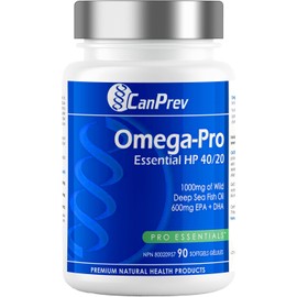 CanPrev Omega-Pro Essential HP 40/20, 90 Softgels 30-Day Supply - 1000mg Wild Deep-Sea Fish Oil, Omega-3 EPA & DHA Formula, Molecular Distilled with Vitamin E, Supports Heart, Brain, Joint, Eye & Skin