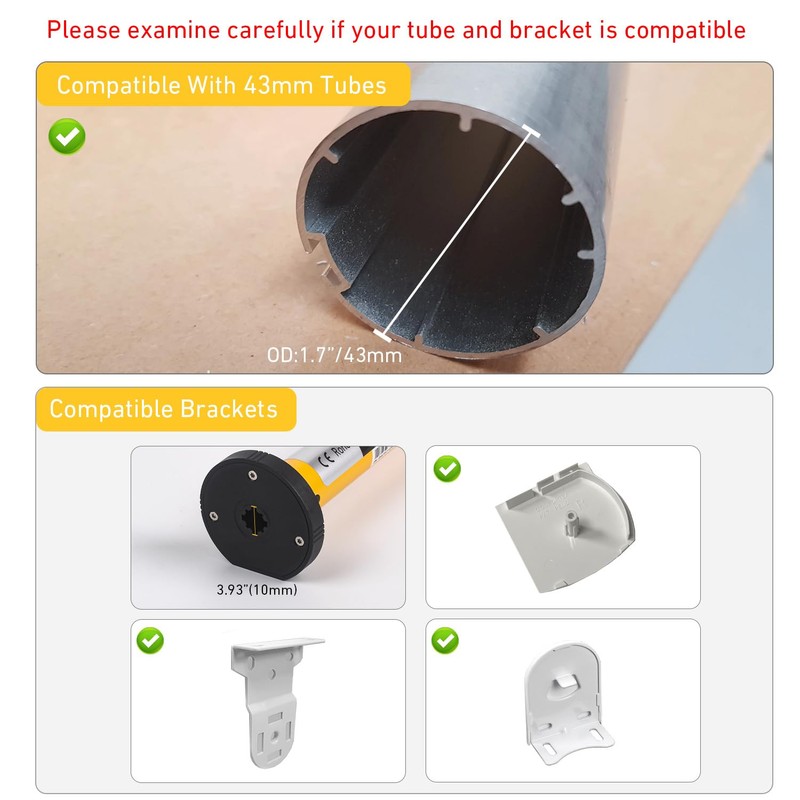 AM25 Smart Blinds Motor for 1.75" (43mm) Shade Tube, Zigbee