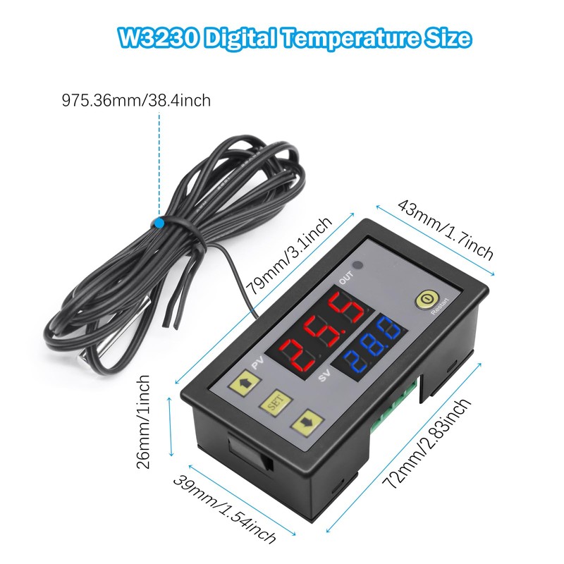 W3230 DC 220V Digital Temperature Controller Binghe W3230 LCD Digital