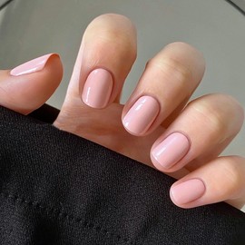 XZMeiLun Pink Press On Nails Short Square 24 Pcs, Designer Reusable Acrylic Fake Nails with Glue, Glossy Soft Gel Nails Wedding, Party, Daily Use, Stick On Glue On Nails, Nails for Women Gift