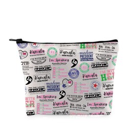 PYOUL Kamala H Inspired Gift Kamala H 2024 Makeup Bag Speaking Cosmetic Bag President Fans Gift Kamala H Fans Gift (Kamala H 2024 Bag)
