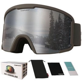 OUTDOOR SPARTA Adult Ski Goggles (9. Grey Frame, Full Lens Mirrored Silver)