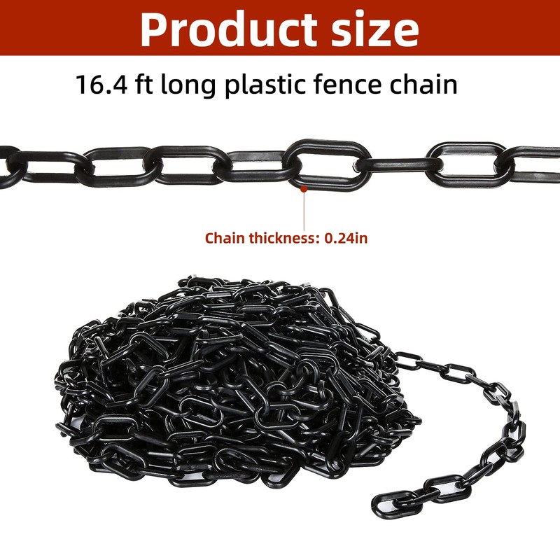 XZEIT 5M x 6mm Chain Link Fence, Plastic Fence Chain,