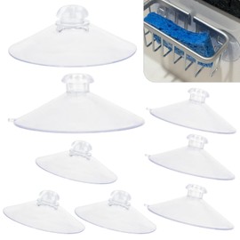 8 Pcs Sponge Holder Suction Cup PVC Heavy Strength Clear Sink Sponge Caddy Suction Cup Replacement Suction Cups for Large Sponges Holder, Diameters 55 mm / 2.2in and 60 mm / 2.4in