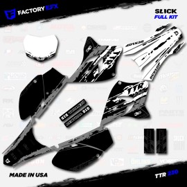 Factory EFX Gray & White Slick Racing Graphics Kit fits 05-23 YAMAHA TTR230 TTR 230 decal