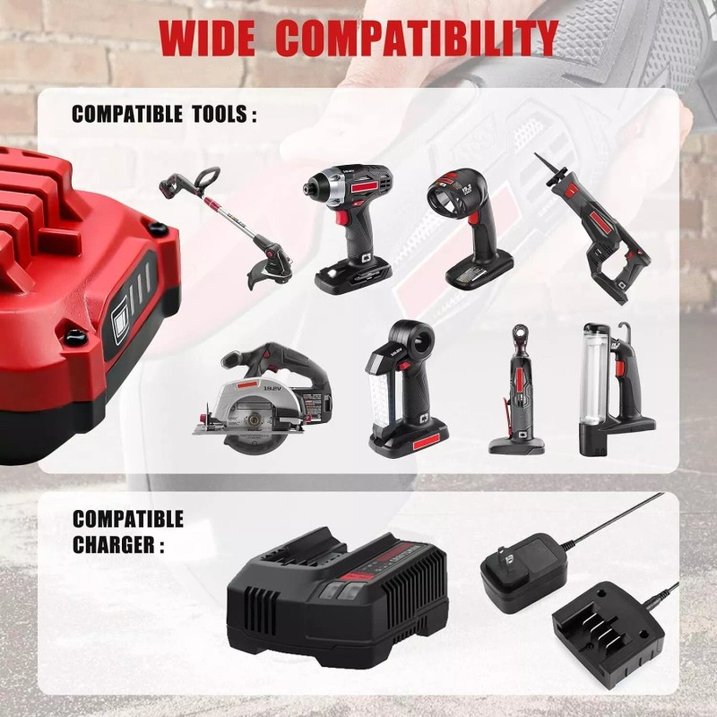 For Craftsman 2PACK 20Volt For Craftsman V20 2.0Ah Li-ion Battery
