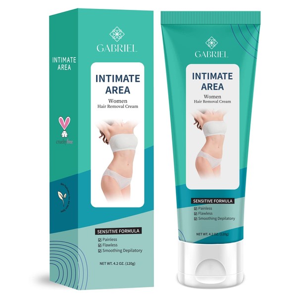 Intimate Hair Removal Cream for Women, for Unwanted Hair in Underarms, Private Parts, Pubic & Bikini Area, 4.2oz