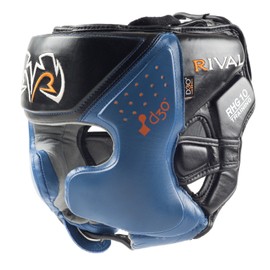 RIVAL Boxing RHG10 Intelli-Shock Headgear, D3O Front and Side Padding, Hook and Loop Back Adjustment with Lace on Top, and Anatomical Rear Head Pad Every Time