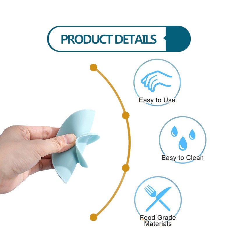 Tableware Suction Cups,3 PCS Double Sided Suction Cups Non-Slip Silicone