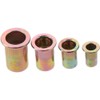 Fudeshe 200Pcs 6 Sizes Metric Rivet Nuts,Heavy Duty Zinc Plated