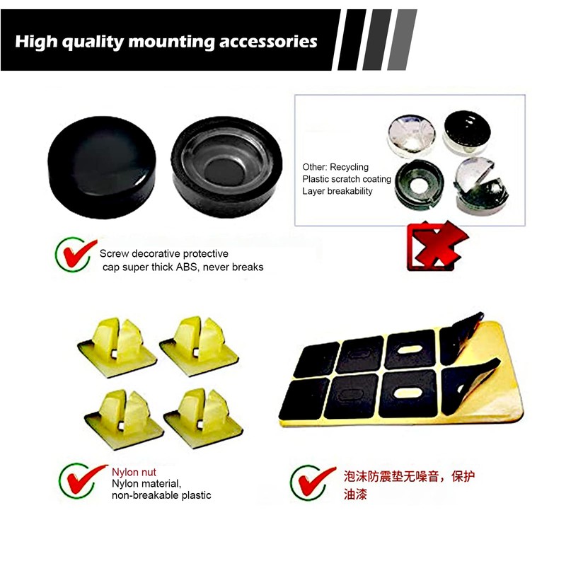 GKmow 4 Set Anti Theft Licence Plate Screws, SS Rustproof