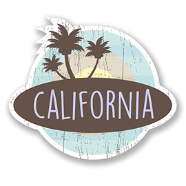 2 x 10cm California USA Vinyl Sticker Laptop Car Travel Luggage Tag Map #6769 (10cm Wide x 8.5cm Tall)