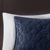 Madison Park Harper Quilt Set Velvet Casual Geometric Stitching Design