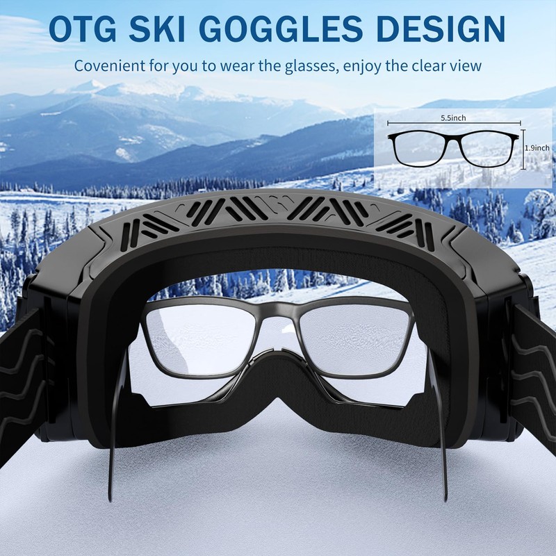 COOLOO Ski Goggles, Snow Snowboard Goggles for Men Women Kids