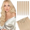Elailite Real Hair Extensions Clip In Human Hair Remy Blonde