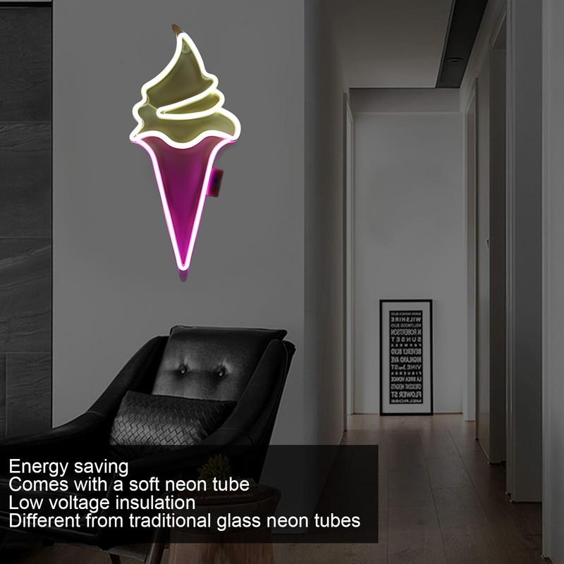 LED Neon Light Ice Cream Waterproof Battery USB Powered Hangable