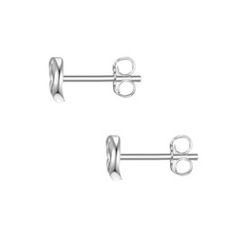 Glanzstücke München Women's Stud Earrings 925 Sterling Silver Rhodium-Plated Circle Silver Stud Earrings, Silver