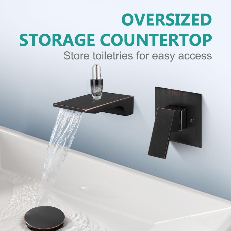 Aolemi Wall Mount Bathroom Faucet Waterfall Tub Filler, Single Handle