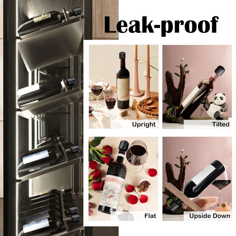 Hosslearlear Wine Stoppers for Wine Bottles, Silicone Reusable Corks with