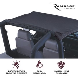 RAMPAGE PRODUCTS Rampage California Brief Soft Top | Vinyl, Black | 90701 Fits 1976 - 1986 Jeep CJ7