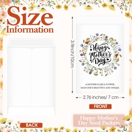 AmazingSpark 25 Pcs Mother's Day Seed Packet Favors Wildflower Self Adhesive Envelopes Happy Mother's Day Kraft Seed Packets Mini Organizer for Mom Holiday Theme Party Gift Favors, No Seeds