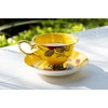 Grace Teaware Stem Rose Bone China Tea Cup and Saucer