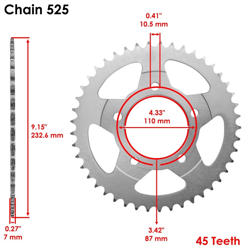Suzuki Red Drive Chain And Sprocket Kit for Suzuki SV650