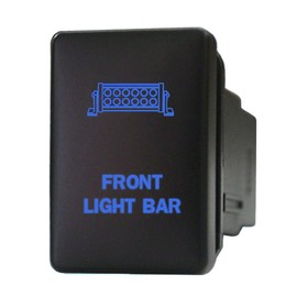 12V 3A ON-OFF Push Switch 9C12B Laser etched FRONT LIGHT BAR dual LEDs in blue For Toyota Hilux LandCruiser Prado RAV4 & Suzuki and more