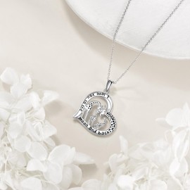 LWQQWL Giraffe Necklace for Women 925 Sterling Silver Family Giraffe Pendant Necklace Giraffe Jewelry Gifts for Mom Grandma