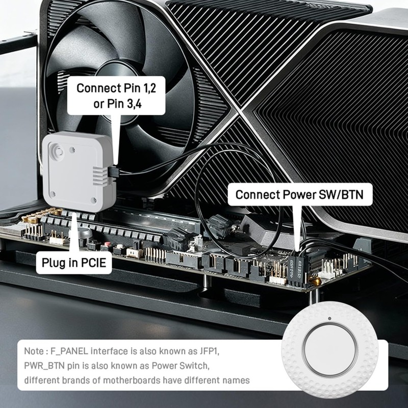 Wireless PC Power Button, Remote PC Power Switch with PCIE