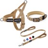 Annchwool No Pull Dog Harness,Heavy Duty Reflective Collar & Leash