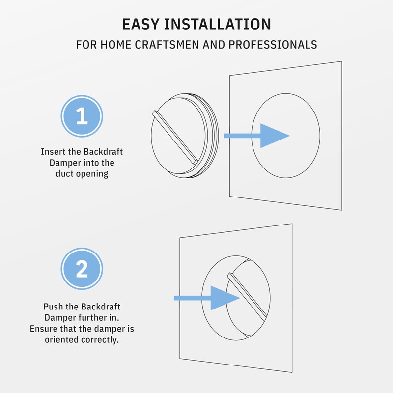 calimaero® Seal Backdraft Shutter 4 Inch Inline Extractor Fan Backdraft