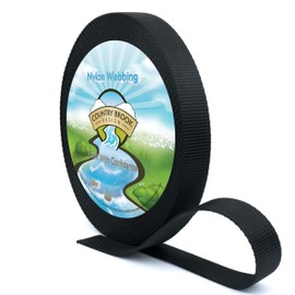 Country Brook Design - Durable 5/8 Inch Heavy Duty Nylon Webbing - 30+ Vibrant Colors (Black, 10 Yards)