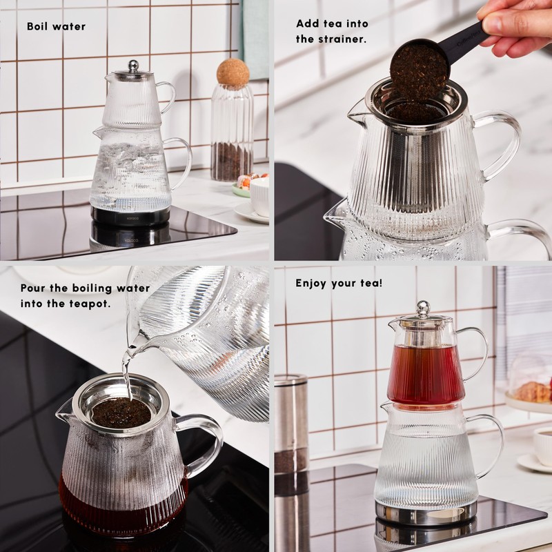 Karaca Keops Turkish Teapot with Infuser and Lid (450 ml