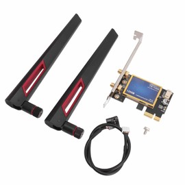 PC Wireless Network Adapter Card, High Speed PCI Express X1 WiFi Card Stable 4.0 2.4GHz 5GHz 7260AC Long Range with 10DBi Dual Antenna for Computer