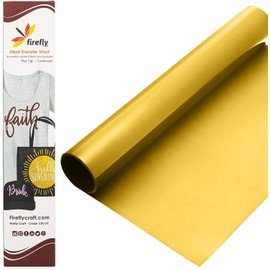 Firefly Craft Vinilo de transferencia de calor dorado regular para camisas – Vinilo para planchar para Cricut y Silhouette vinilo de prensa de calor para transferencia de camisas – Vinilo HTV para planchar – 15 piezas, 12 x 20 pulgadas (25 pies) cada uno