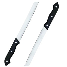 PARENCE.- Set di 2 coltelli da pane in acciaio inossidabile/coltello da cucina seghettato con impugnatura ergonomica - lama 18 cm, set di 2