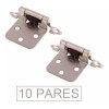 LIZOFERTAS Bisagra Americana Niquel Satinado Bisagra De Parche 10 Pares