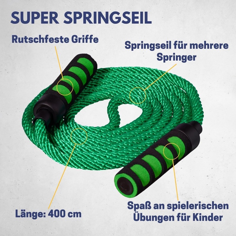 Best Sporting Skipping Rope with Soft Handles, Length 400 cm,