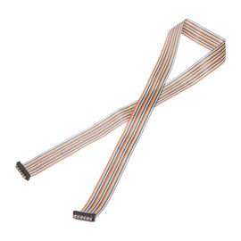 MECCANIXITY IDC Rainbow Wire Flat Ribbon Cable 2.54mm Pitch 30 Pin Connection Line FC Dual Female Black Connector for DIY Experiment 4 Ft Length 1 Pcs