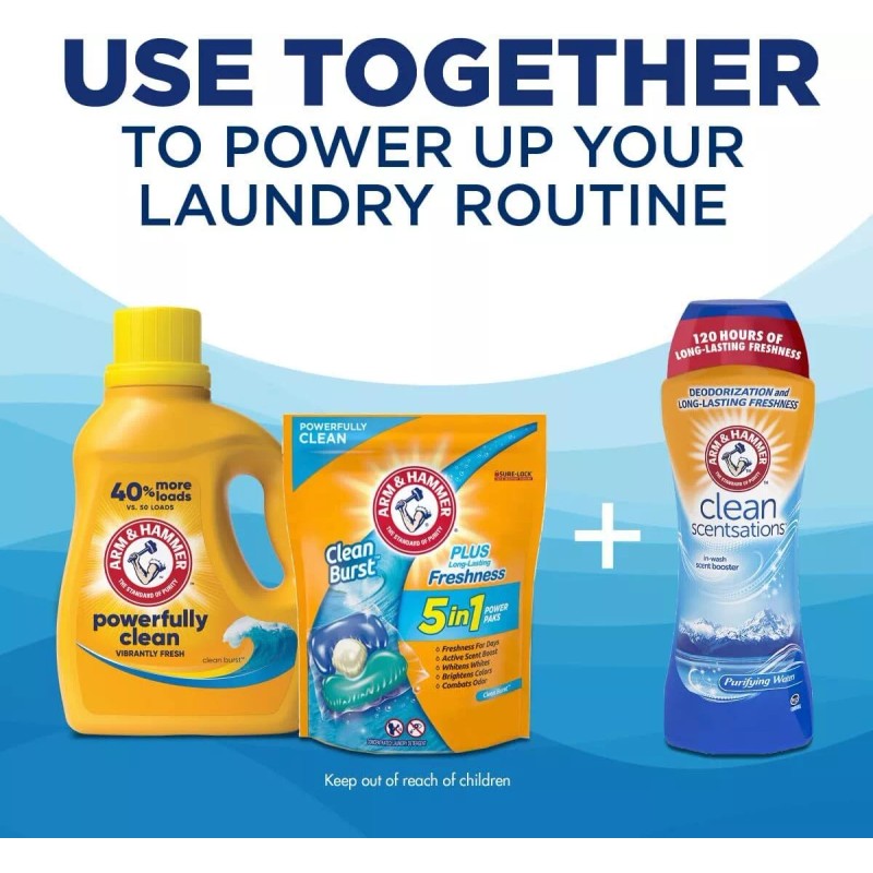 Arm & Hammer Clean Burst, 105 Loads Liquid Laundry Detergent,