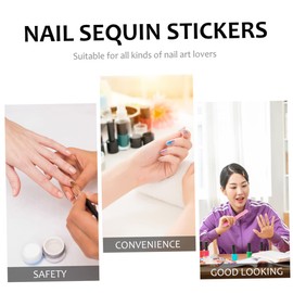 LALAFINA Nail Sticker Decals Star Sequins Women Nail Art Kits DIY Sticker Set Bottles