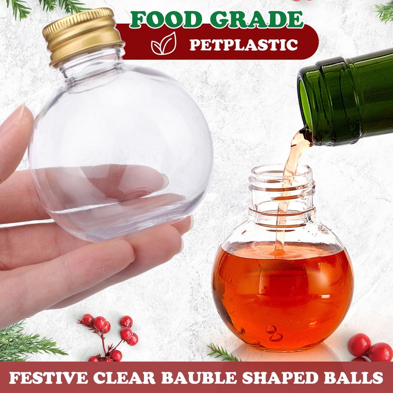 18 Pcs Fillable Ball Ornaments,Round,50 Ml,100 ml
