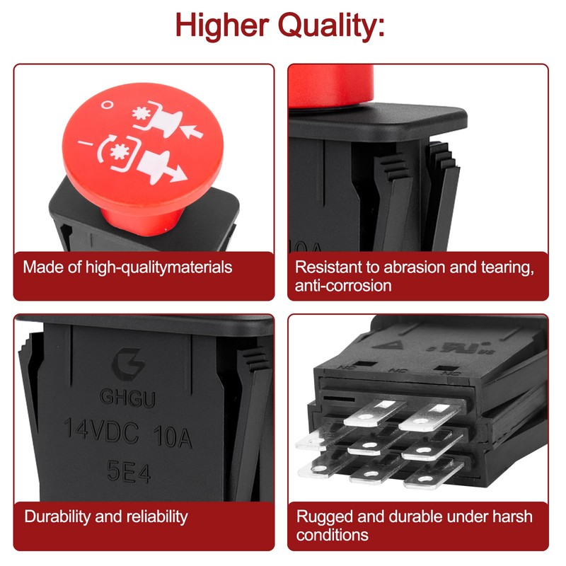 8 Terminals Pto Switch 10 AMP Mower Clutch Switch for