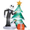 6' Gemmy Airblown Inflatable Jack Skellington and Zero Decorating Christmas
