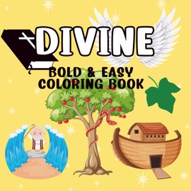 Divine Bold and Easy Mini Coloring Book for Travel (6" x 6"): Stress Relief for adults, teens and kids