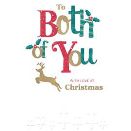 to Both of You with Love Festive Cheer Jolly Reindeer Christmas Greeting Card XFC047