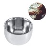 Agatige Shaving Bowl, Double-layer Stainless Steel Mens Shaving Lather Bowl