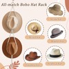 2PCS Hand Weaving Hat Rack, Wide Brim Boho Hat Hanger,